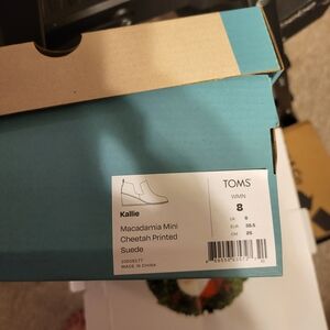 TOMS Cheetah Printed Suede Boots